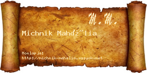 Michnik Mahália névjegykártya